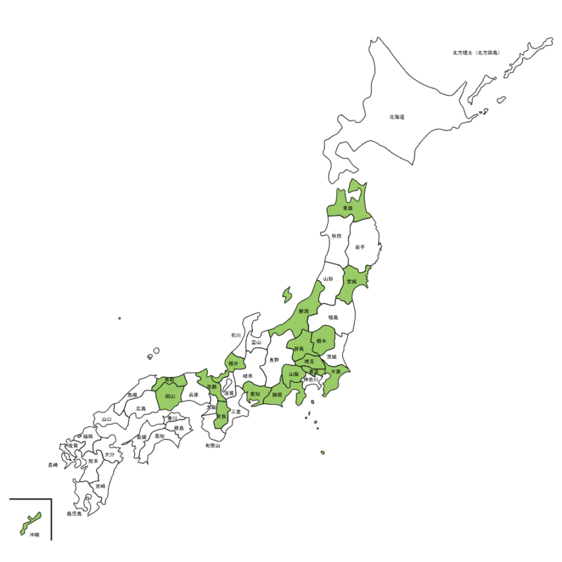 マイフルーツフラペチーノ取り扱い店舗のある都道府県