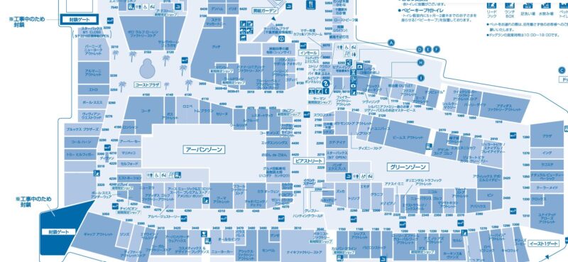 三井アウトレットパーク木更津 フロアマップ(出典 三井アウトレットパーク公式)