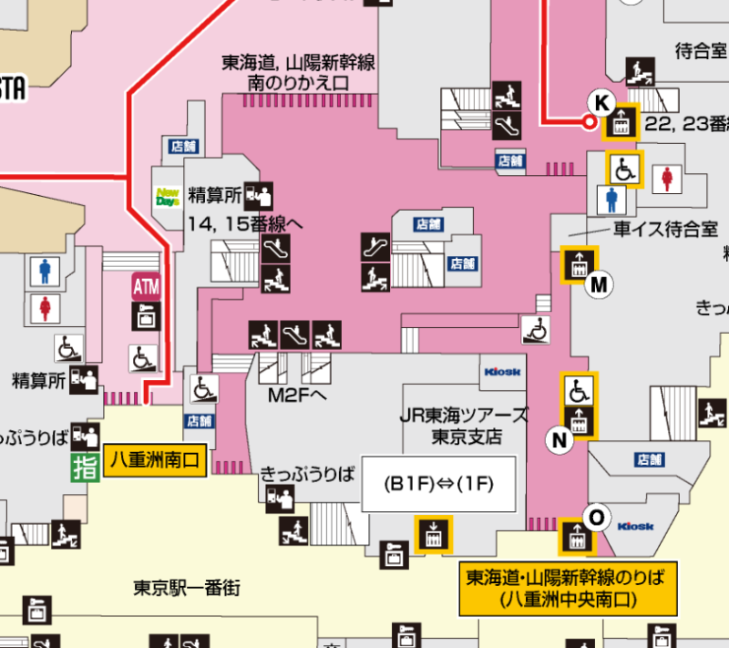 ＪＲ東海 東京駅新幹線南ラチ内店周辺マップ