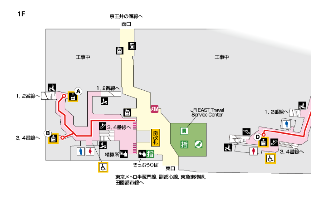 JR渋谷駅 南改札周辺マップ(JR HPより抜粋)