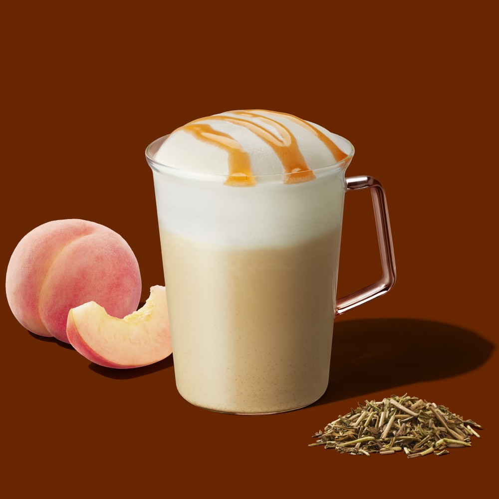 ほうじ茶と桃のムース ティー ラテ